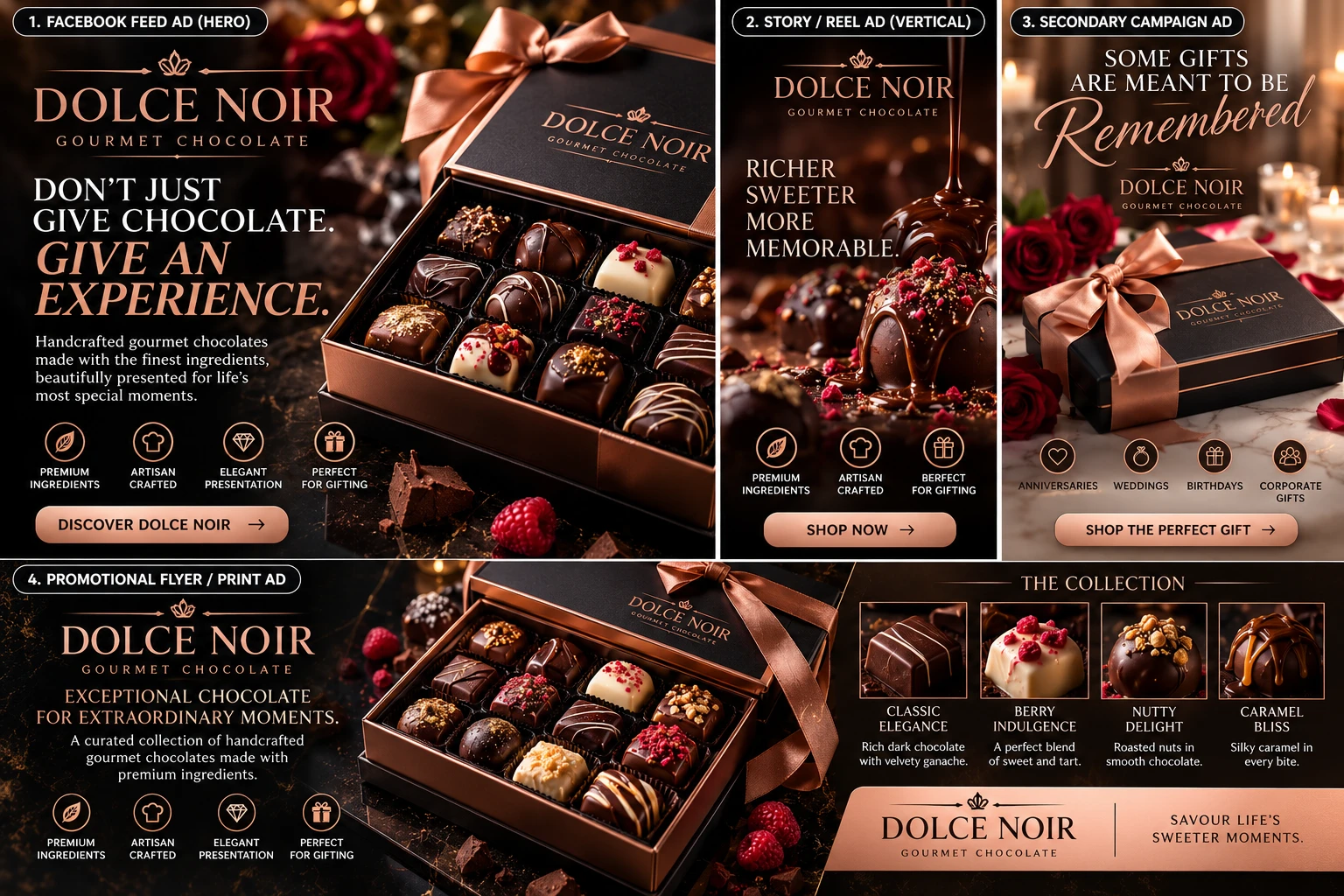 Dolce Noir chocolate concept campaign
