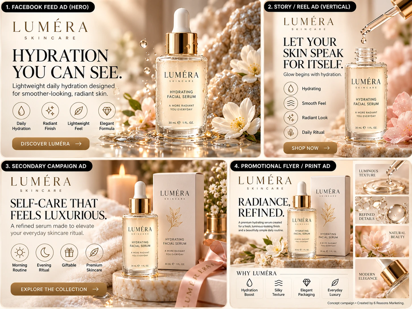 LUMÉRA skincare concept campaign